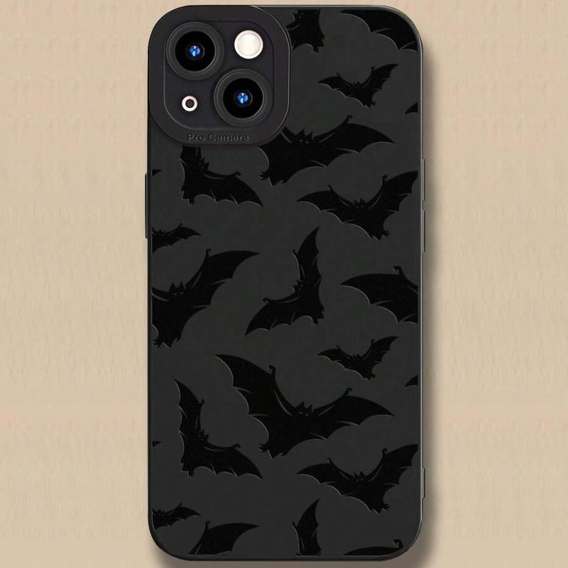 Bat Pattern Phone Case, Shockproof Phone Protective Cover, Halloween Phone Accessories, Phone Accessory Compatible with iPhone 11 12 13 14 15 Series