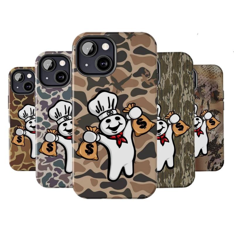 Dough Boy Camo Tough iPhone Case, Preppy and Cute Aesthetic 8 X 11 12 13 14 15 16 Pro Max Pro Mini Plus, Protection Cover, Unique Accessories, Durable Cover, Anti-drop Case, Gifts, Outdoorsman