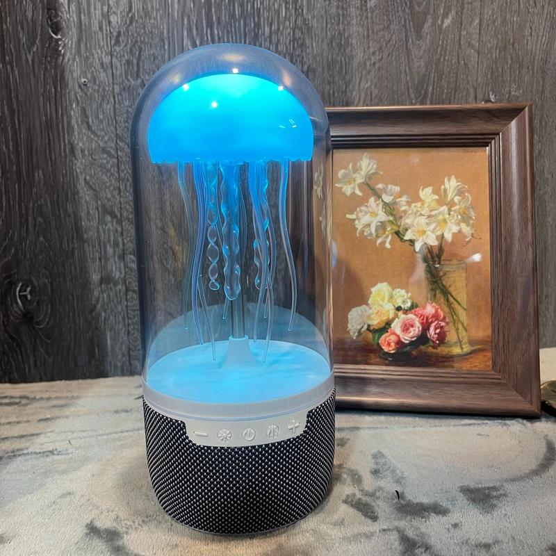 Jellyfish Design Wireless Speaker, USB Rechargeable Color Changing Light, Unique Ambient Sound for Music & Entertainment