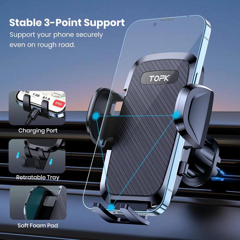 Rotatable Car Air Vent Phone Holder, Durable Cell Phone Mount, Universal Car Phone Accessories Fit For All Phones, Tablet