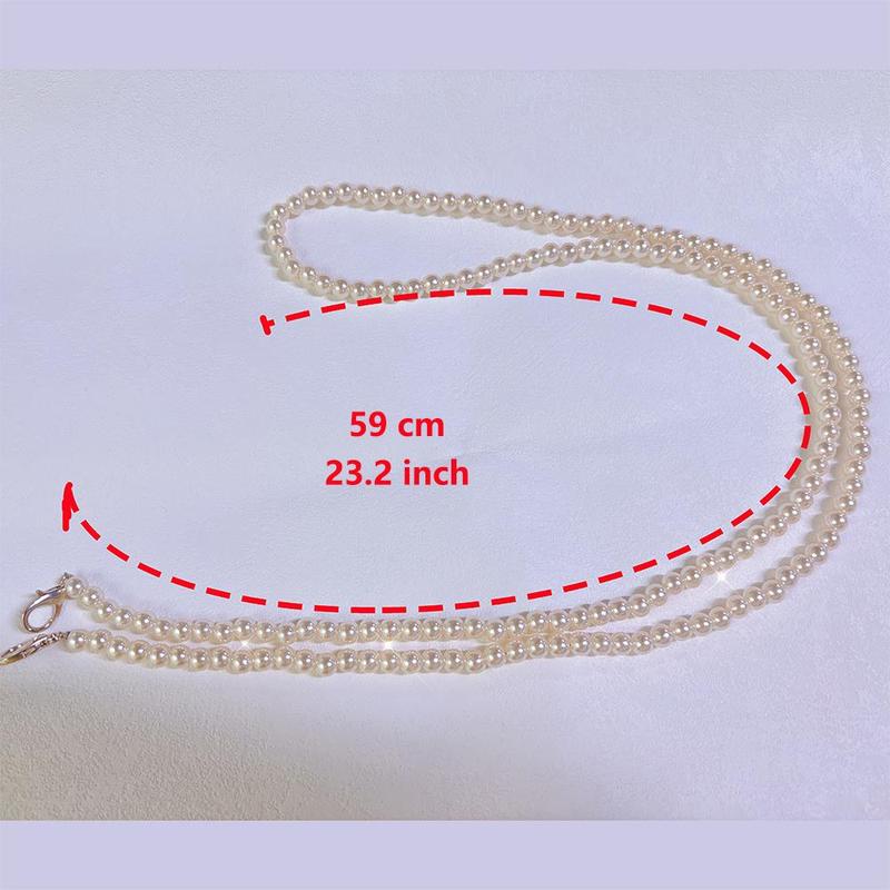 Fashionable Artificial Pearl Decor Phone Chain with Phone Patch, DIY Handmade Braided Phone Lanyard, Phone Strap for Women & Girls