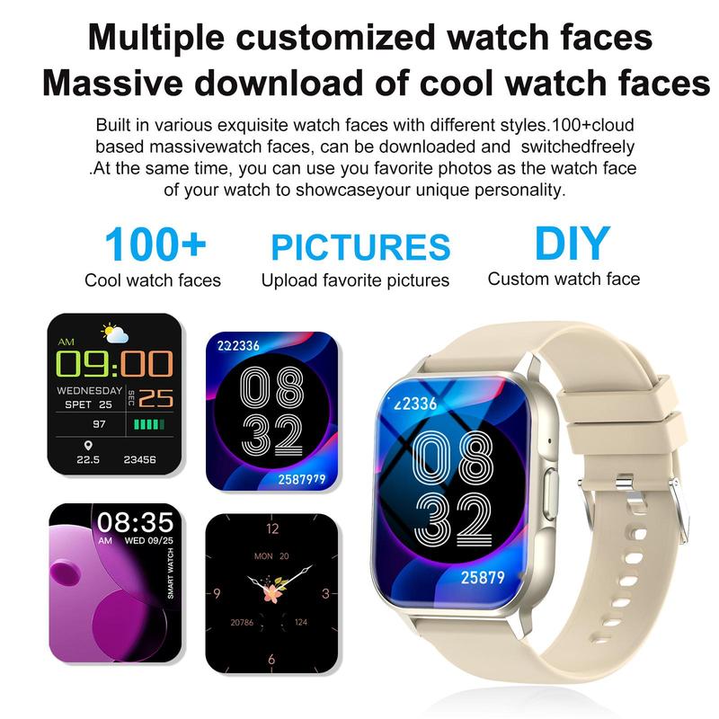 Multifunctional Smart Watch, Fashionable Touch Screen Watch with Wireless Call Dial & APP Reminders, Android Watch, Fitness Watch, Sports Watch for Women & Men