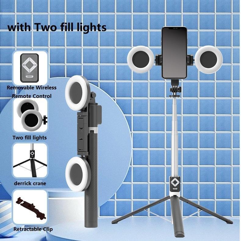 Multifunctional Stand Tripod Selfie Stick tripodAll-in-One Rechargeable Model Remote ControlSelf-Timer 6-in-1Selfie Stick  Bluetooth fill light Accessories  (UR NEEDS R'US) Phone Cellphone