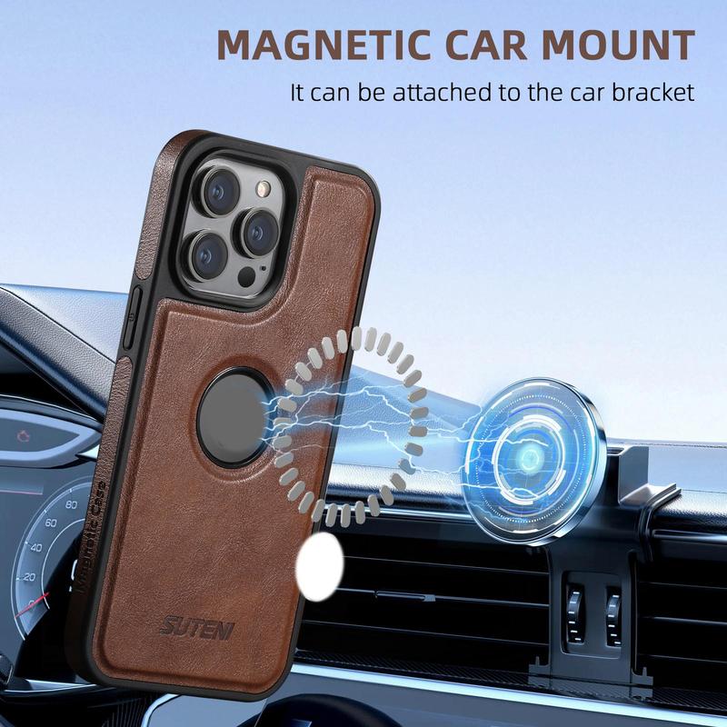 SUTENI 2 In 1 Magnetic Phone Case with Card Holder & Wallet, 1 Count PU Leather Shockproof Phone Protective Cover, Phone Accessory for iPhone 15 13 12 Pro Max iPhone 14 Pro Max Case, iPhone 16 Series, Back to School Gifts