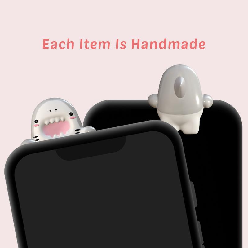 Chiffon Axolotl Peeking Sticker Phone Charm - Cute Gift Tech Accessories for Phones and Tablets - Silicone, Plastic Smartphone Cellphone cell phone