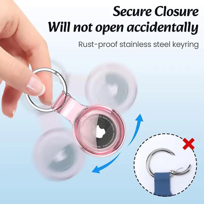 Transparent Waterproof Holder for AirTag, Fully Sealed Waterproof Key Ring for AirTag, Protective Case for Apple Airtag Tracker