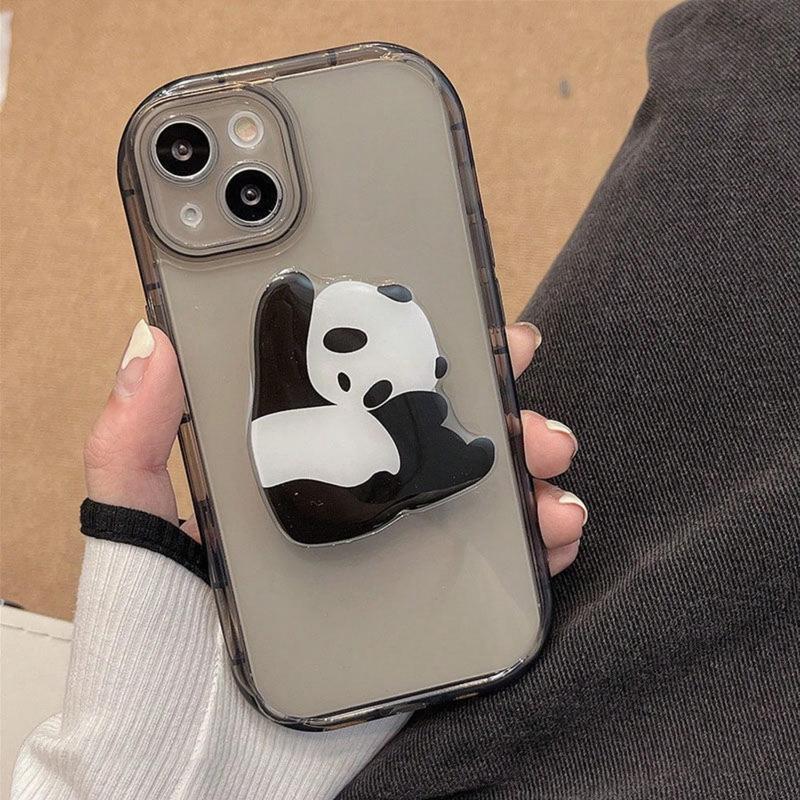 Cute Cartoon Panda Pattern Phone Holder, Acrylic Folding Phone Stand, Durable Grip Holder, Suitable for Smartphone, Tablet, Mobile Phone Accessories