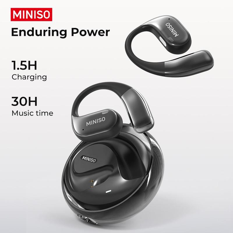 Christmas MINISO Wireless Bone Conduction Earphone, 1 Count Open-ear Design Wireless BT Headphone, Wireless Sport Earphone, Touch Control Conduction Earbuds for Sports, Gaming, Running, Working