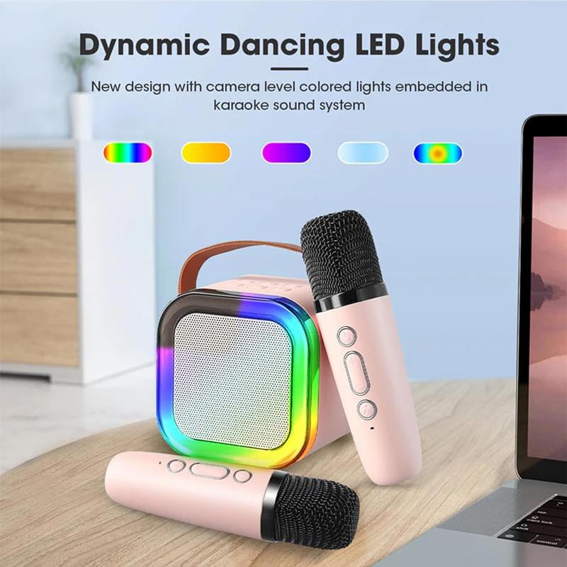 Mini Karaoke Machine with Wireless Microphones Mini Partybox Fall Portable Wireless Karaoke Speaker with Microphone wireless mics Portable Mini