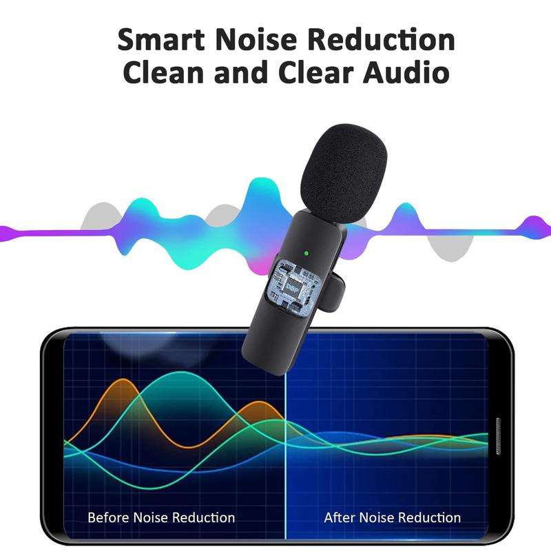 Portable Wireless Lavalier Microphone,Seamless Sound Integration: Lavalier Microphone for All Your Devices