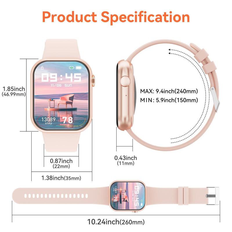 1.85 Inch Multifunctional Smart Watch, Fashion Digital Watch with Multiple Sports Modes, Sports Watch for Women & Men, Gifts for Boyfriend