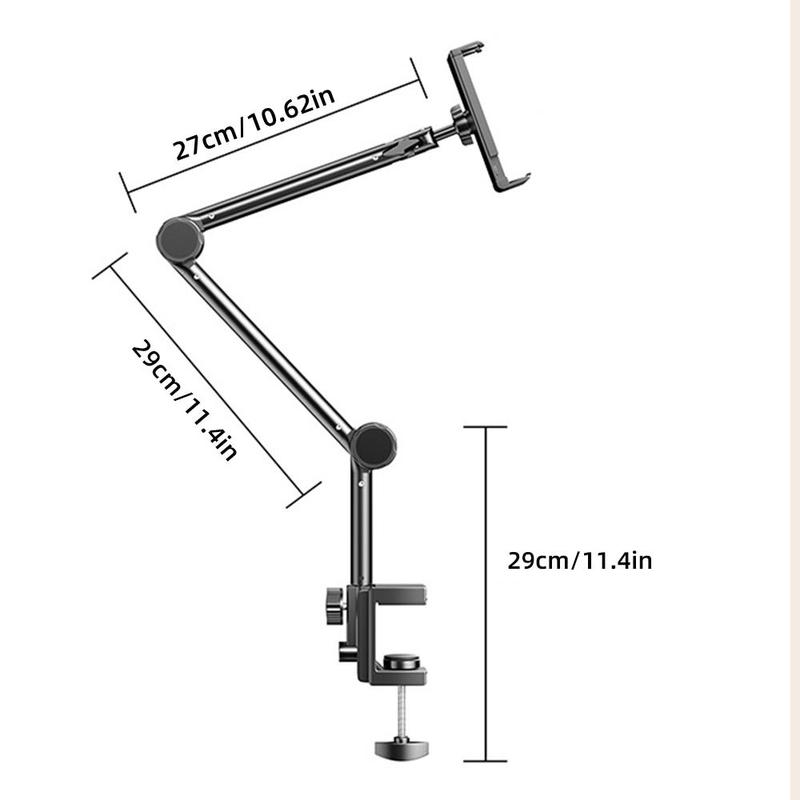 Flexible Gooseneck Design Phone Holder, Angle Adjustable Tablet Stand for Desk, Universal Tablet Mount Clamp for Home & Office