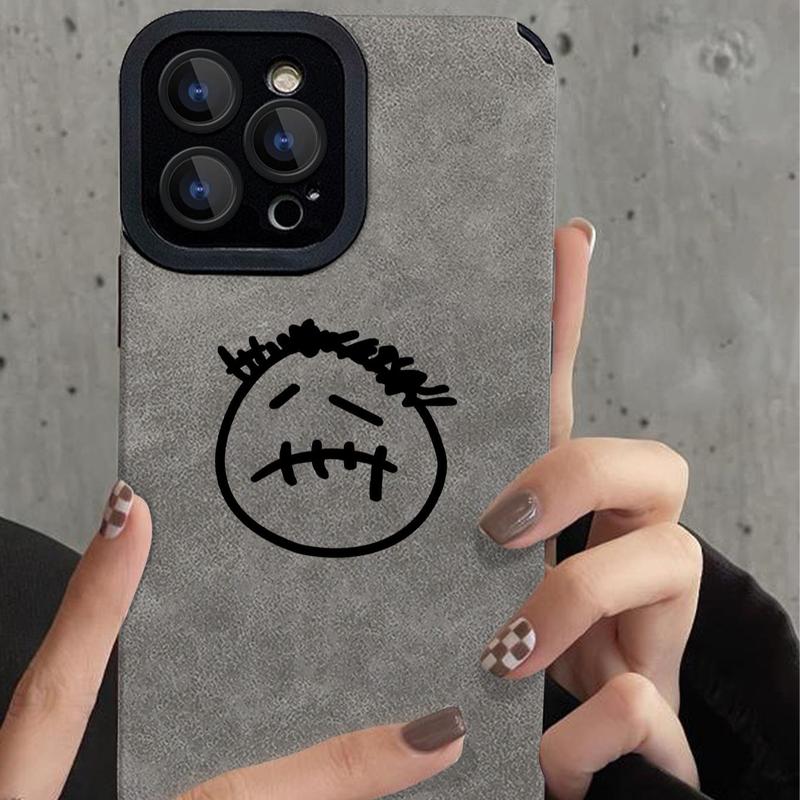 Funny Expression Design Phone Case with Camera Lens Protector, Decorative Phone Protective Cover for Summer, Anti-fall Phone Cover Compatible with iPhone 15 14 13 12 11 Pro Max 6 7 8 Plus X XS Max, Fall Gift