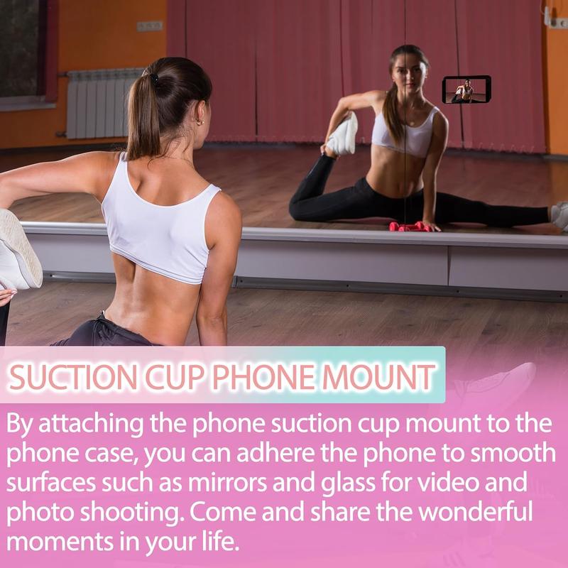 Silicone Suction Cup Cellphone Case,Double Sided Phone Holder Mount,Hands-Free Strong Grip Holder for Phone Selfies and Videos, Smartphone Accessories