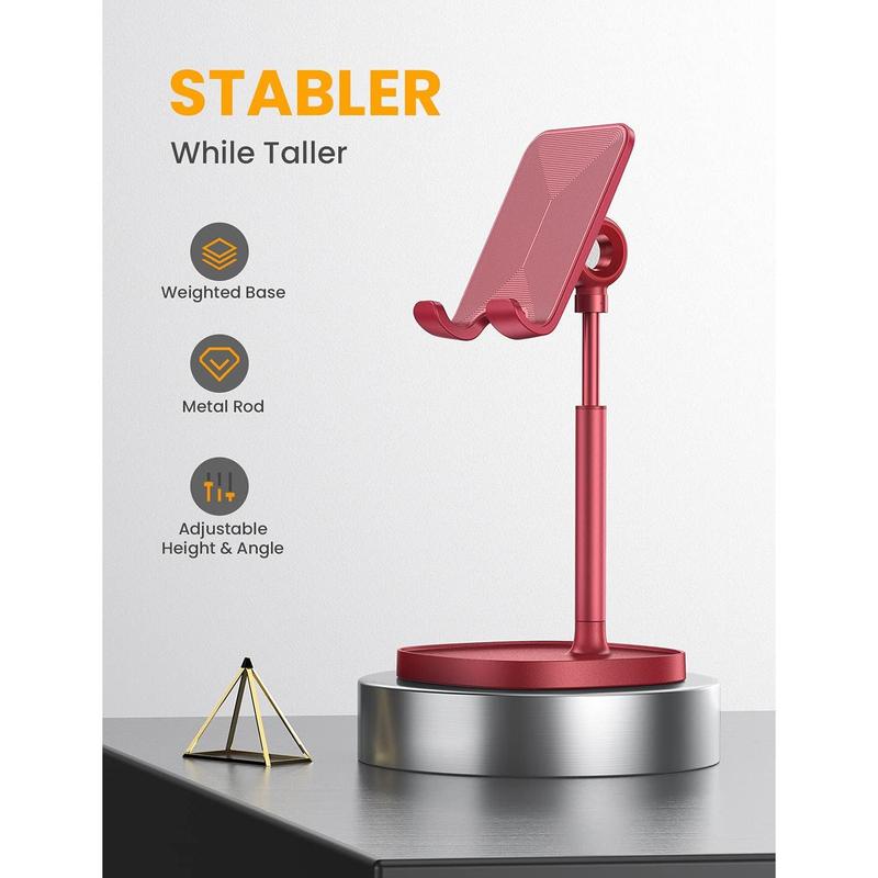 Desk Organizers and Accessories Workspace Cell Phone Stand White Height Angle Adjustable Stable Holder Sturdy Stand for 4-10in iPhone 13 Pro iPad Kindel Samsung etc