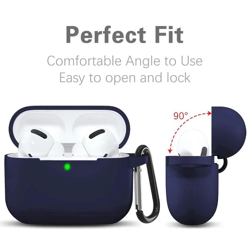 Earphone Case with Keychain (Not Included Earphones), 1 Count Silicone Total Protective Earphones Cases Compatible with AirPods Pro for Women Men Girl