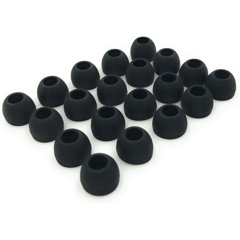 10 Pairs Medium Silicone Replacement Earbud Ear Buds Tips – Black