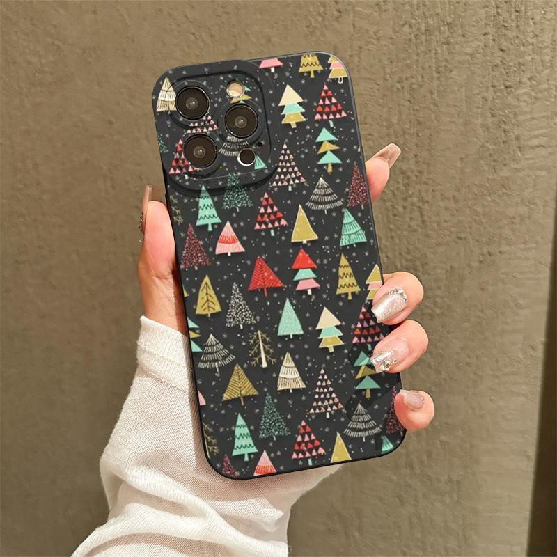 Christmas Tree Pattern Phone Case for iPhone 15 Pro Max Case iPhone 14 Pro Max Case iPhone 11 Cases, Anti-drop Phone Cases, Decorative Phone Protector Cover, Phone Accessories Compatible with iPhone 12 13 Pro Max