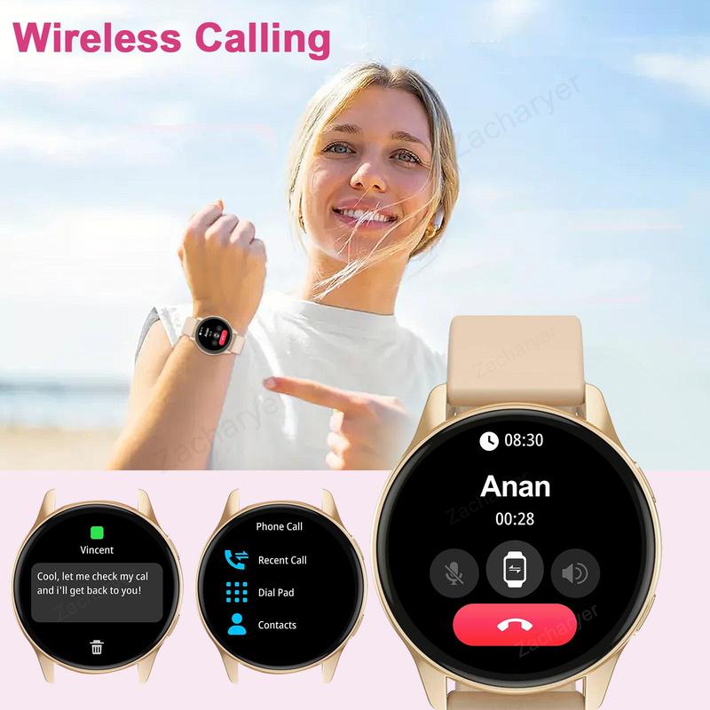 Smart Watch for Men & Women, Sports Watch with Wireless Call Dial, Incoming Call Alert & Rejection, Message Alert View, Multiple APP Alerts & Custom Wallpaper, Fashion Watch Compatible with iPhone Andriod