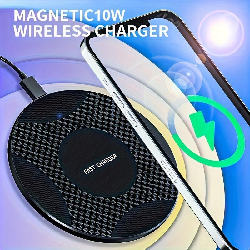 Y9 10W Wireless Charger Pad for Smartphone, 1 Count Desktop Mobile Phone Fast Charging Station with 1 Type-C Cable Compatible with iPhone 15 14 13 12 11 8 XR & Android