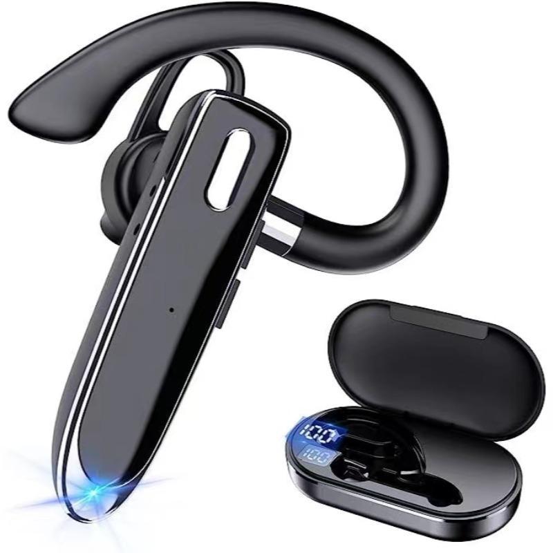 Wireless Headphones, Single Ear Business Earphone, Noise Cancelling Headphone with Microphone, Waterproof Bluetooth-compatible Sports Earbuds for Running Gym Office