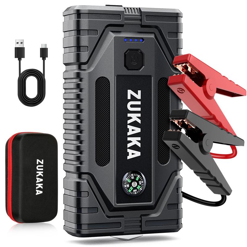 ZUKAKA Car Jump Starter, 2000A Peak 21800mAh Battery Starter with USB & Type C Port, Auto Jump Starter Box Power Bank with LED Light