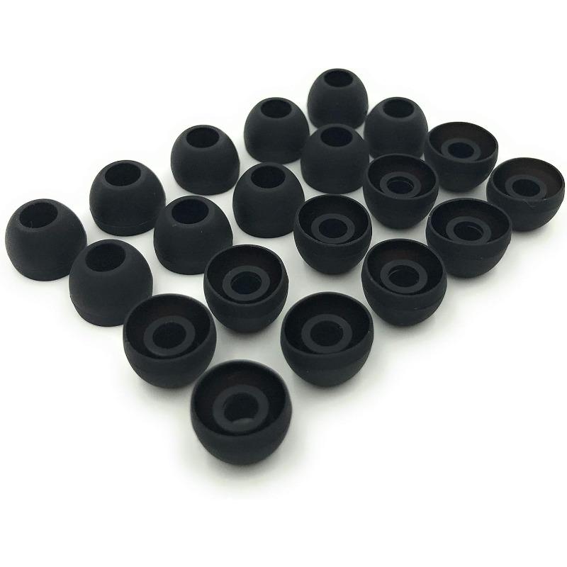 10 Pairs Medium Silicone Replacement Earbud Ear Buds Tips – Black