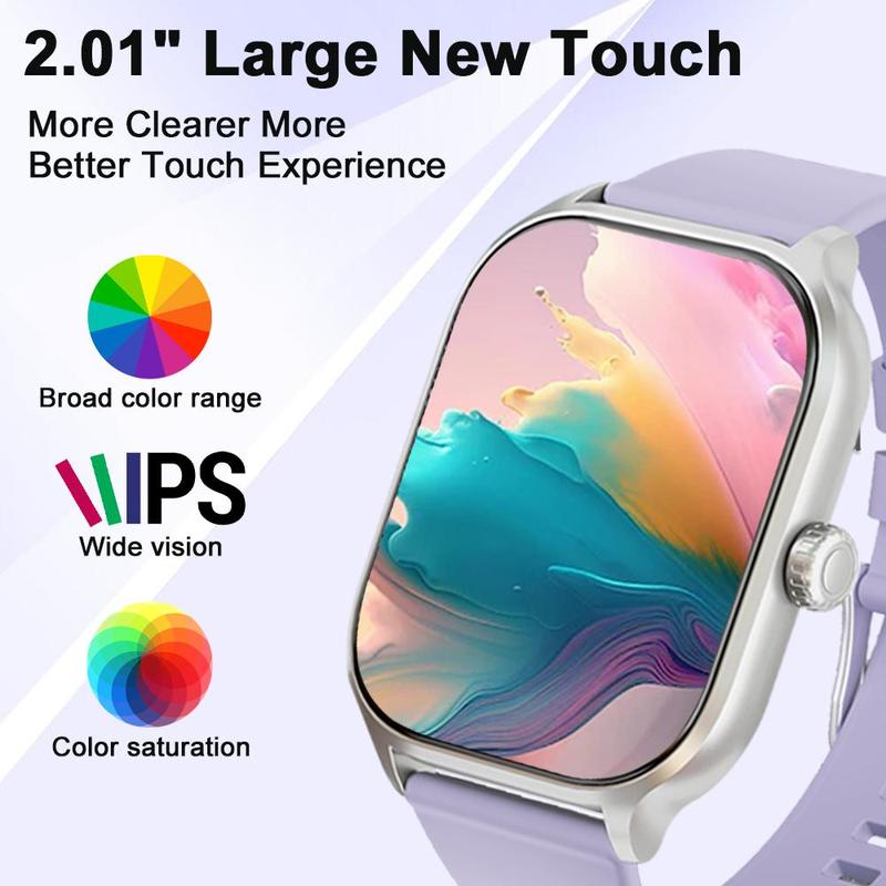 Multifunctional 2.01-inch HD screen Smart Watch, Digital Watch with Heart Rate Monitoring and Many More Functions, Waterproof Sports Watch for Women & Men, Smart & Wearable Devices for Smartphone