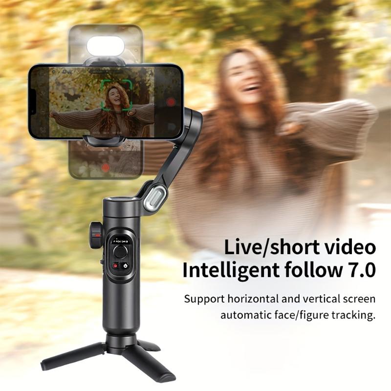 Smart XE With Light Smartphone Gimbaled Stabilizer - Foldable 3-Axis Gimbal With Focus Wheel For IPhone, Samsung And Android - Improve Your Video Shooting Quality