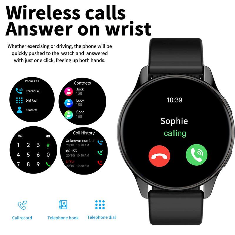 Smart Watch for Men & Women, Sports Watch with Wireless Call Dial, Incoming Call Alert & Rejection, Message Alert View, Multiple APP Alerts & Custom Wallpaper, Fashion Watch Compatible with iPhone Andriod