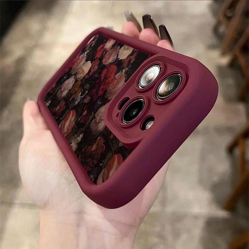 Flower Pattern Smartphone Case, Soft Anti-drop Phone Case, Shockproof Cellphone Protector Cover, Phone Protection Accessories Compatible with iPhone 11 12 13 14 15 Pro Max Devices