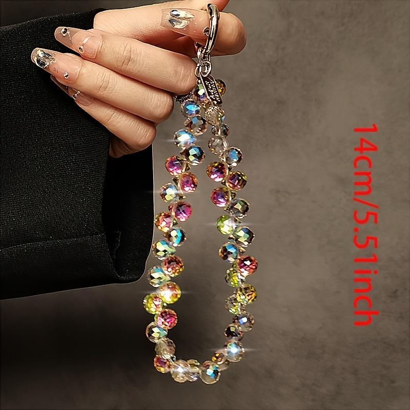 Fashionable Artificial Crystal Beaded Phone Chain, 1 Count Exquisite Phone Lanyard, Phone Strap, Party Gift Ideas for Women & Girls