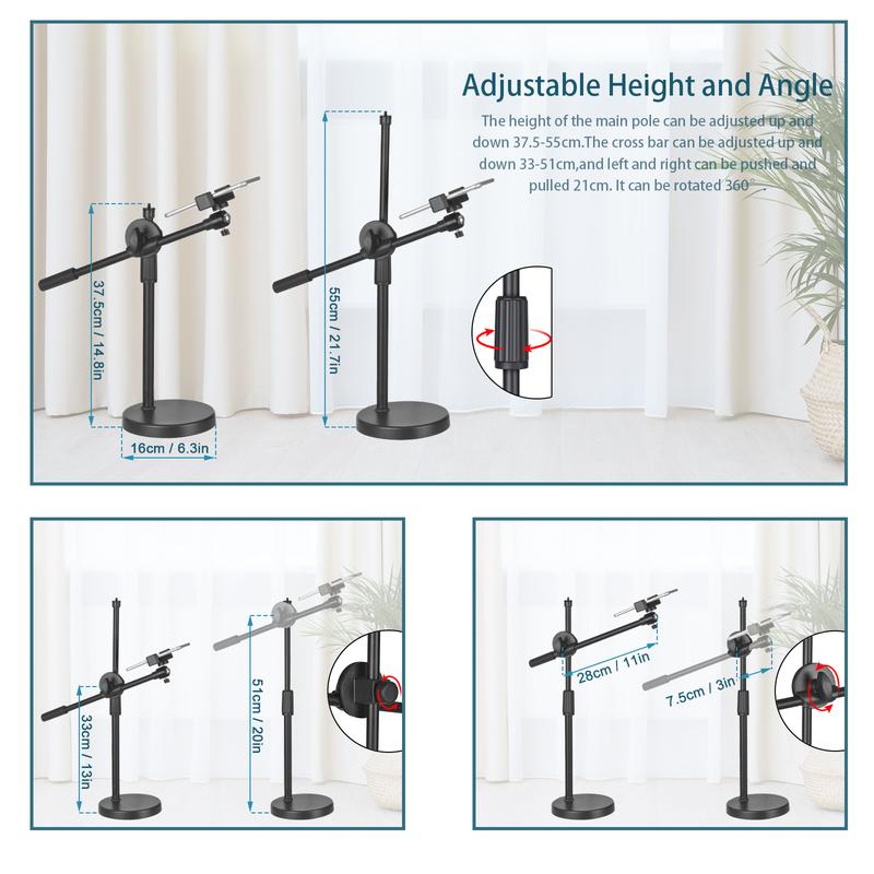 Live Streaming Phone Desktop Stand,Adjustable Height and Angle with Stable Round Base,Perfect for Product Live Streaming Shop(36-52CM)  Selfie