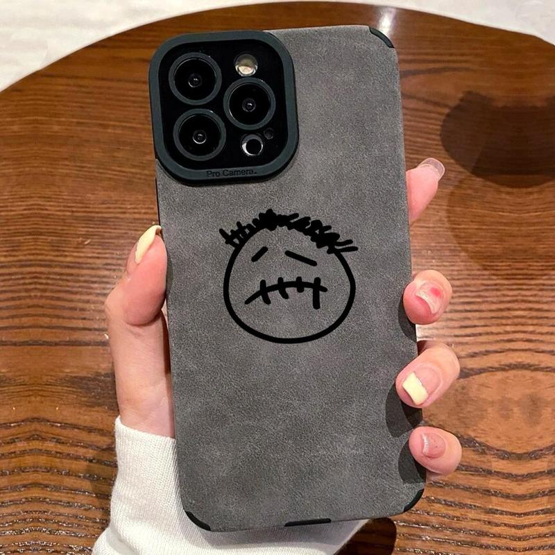 Funny Expression Design Phone Case with Camera Lens Protector, Decorative Phone Protective Cover for Summer, Anti-fall Phone Cover Compatible with iPhone 15 14 13 12 11 Pro Max 6 7 8 Plus X XS Max, Fall Gift