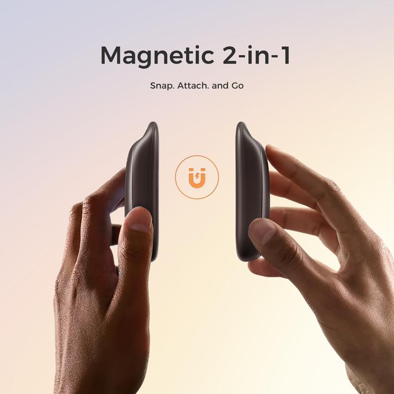 Ocoopa UT4 Urban Magnetic 2-in-1 Rechargeable Hand Warmers, 6000mAh Capacity, IP45 Waterproof & Dustproof, 2 Pack, for Outdoors Phone Smartphone