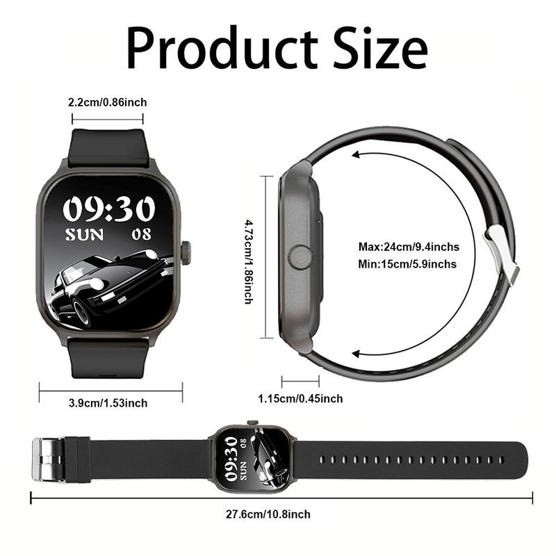 Multifunctional 2.01-inch HD screen Smart Watch, Digital Watch with Heart Rate Monitoring and Many More Functions, Waterproof Sports Watch for Women & Men, Smart & Wearable Devices for Smartphone