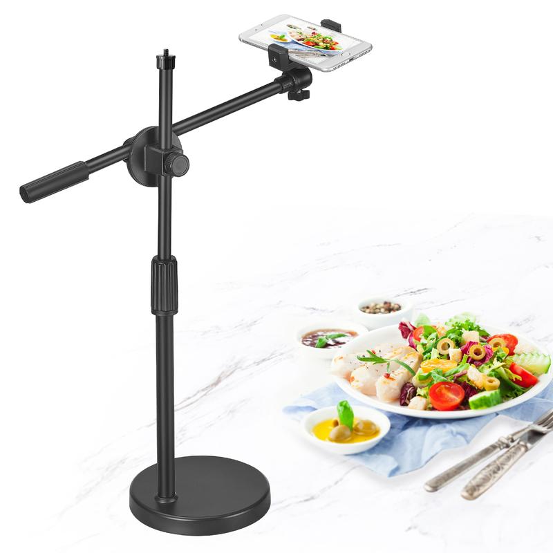 Live Streaming Phone Desktop Stand,Adjustable Height and Angle with Stable Round Base,Perfect for Product Live Streaming Shop(36-52CM)  Selfie