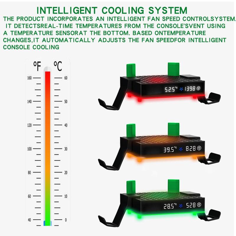 DOBE FOMIS ELECTRONICS Cooling Fan for Xbox Series X S Console & Controller, Charging Station with 2 x 2640mWh Rechargeable Battery, 3 Gear Speed Fan