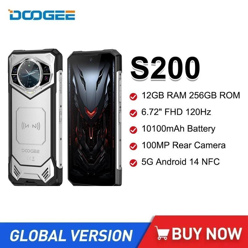 DOOGEE S200 5G Rugged Phone 6.72 Inch unlocked phone 12GB RAM 256GB ROM Mobile Phone 10100mAh 100MP AI Main Camera Android 14 Cellphone NFC