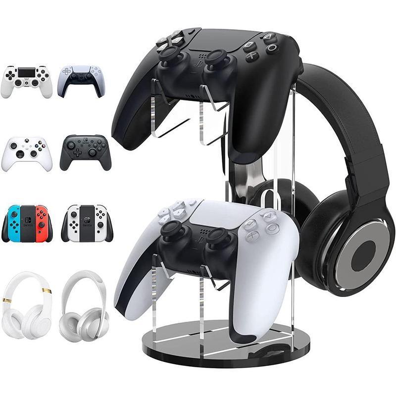 2 In 1 Game Controller Holder, Game Controller & Headphone Holder, Universal Game Controller Stand, Console Accessories For PS5, PS4, Xbox One, XBox Series