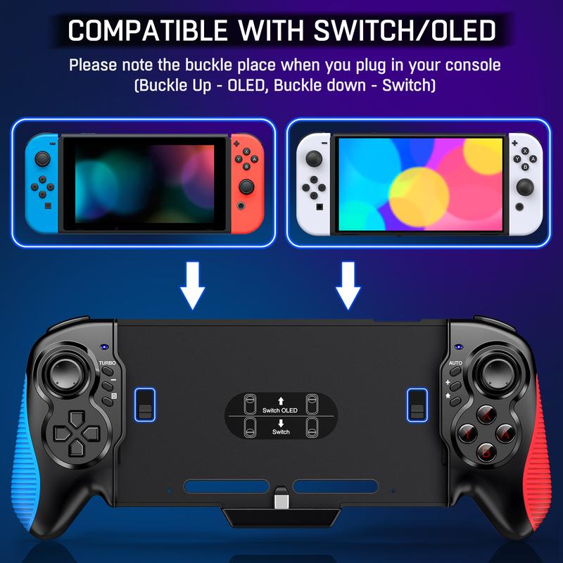 (NOT Including Switch Console) Switch Controller for Switch Switch OLED, One-Piece Handheld Joypad Controller Replacement for Switch Pro Controller, Switch Controllers Remote with Adjustable TURBO and Dual Motor Vibration