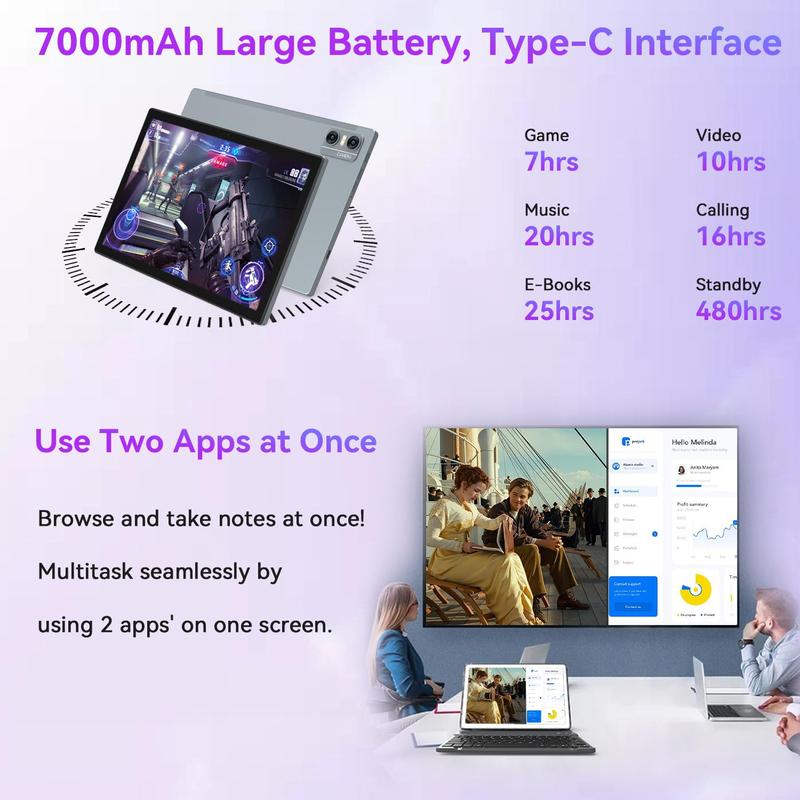 2024 Newest Android 14 Tablet, Octa-Core Processor+64GB+8GB 512GB Expandable, 10 inch Tablet WiFi 6 +BT 5.0, 18MP HD Camera Tablets with 7000mAh Battery, 2 in 1 Tablet with Keyboard Case Mouse Stylus