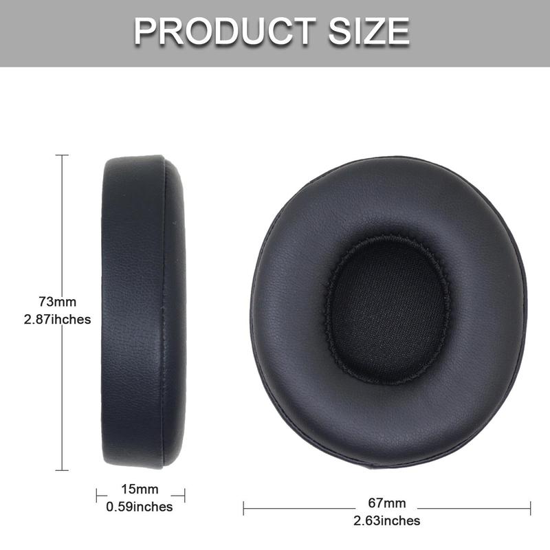 Ear Pads Cushions Replacement for Beats Solo 2 & Solo 3 Wireless on-ear Headphones, Thickness Soft Protein Leather Ear Pads