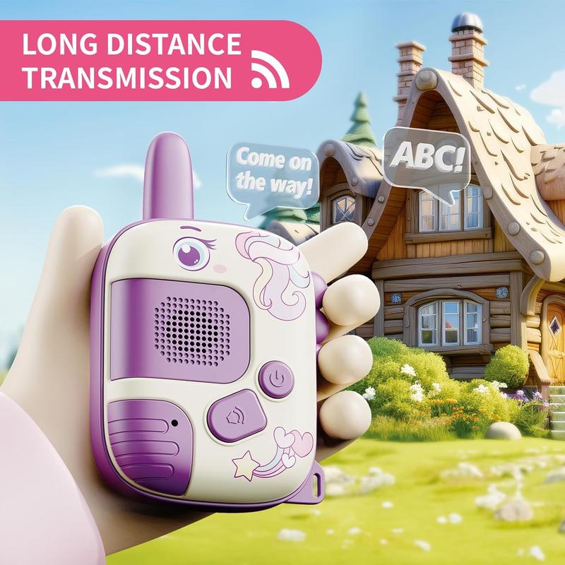 Walkie Talkies Toys for Girls:Unicorn Toys 2 Pack Birthday Gifts for 3 4 5-7 8 Year Old Girls Toy for 4 5 6 7 8-10 Year Old Camping Outdoor Games,Christmas Stocking Stuffers for Girls Kids