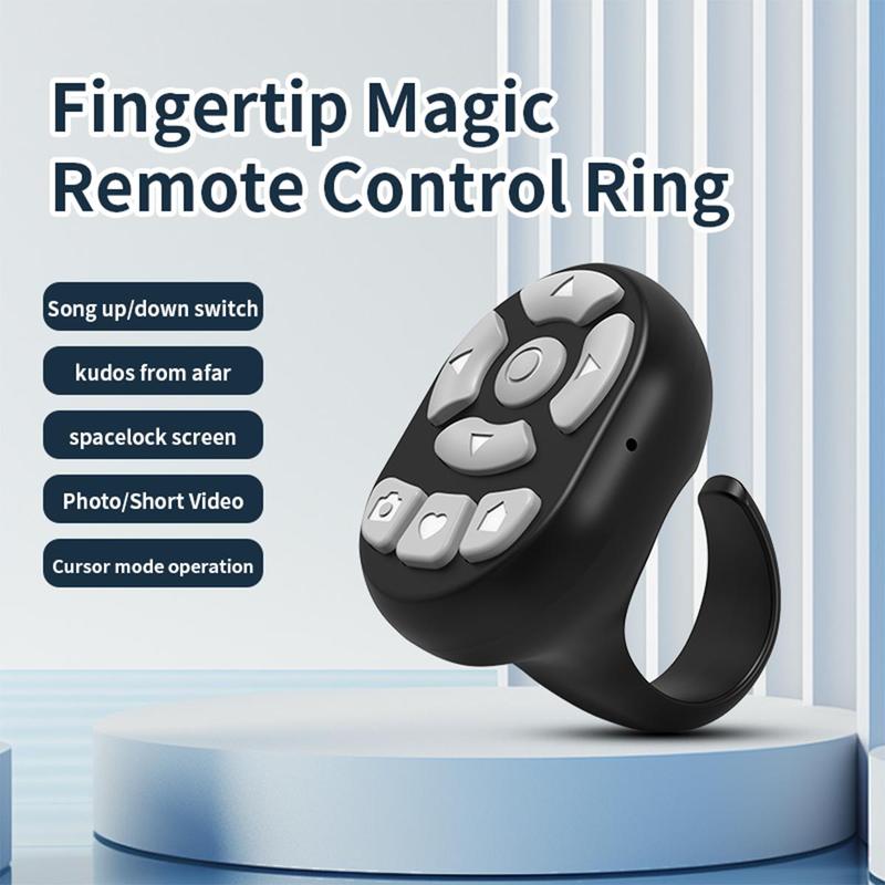 Wireless Remote Control Ring, 8-button Smartphone Camera Control Selfie Tool, Suitable for Various APP, Selfie Accessories for Gift