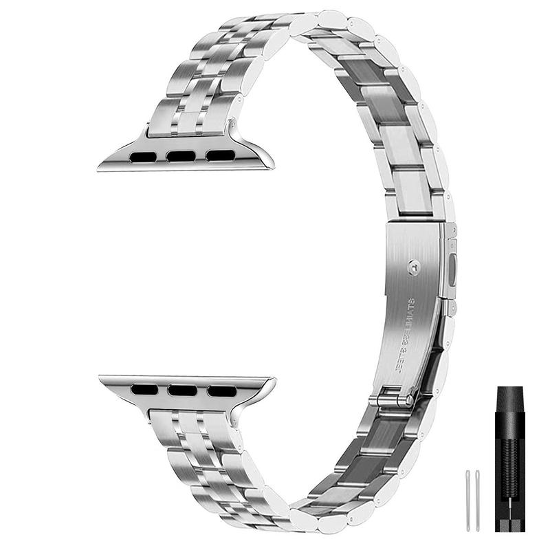 Stainless Steel Watch Band Compatible with Apple Watch (Band Only), Fashion Watch Band for Women, Smart Watch Accessories Compatible with Apple Watch Series 9 8 7 6 5 4 3 2 1 SE