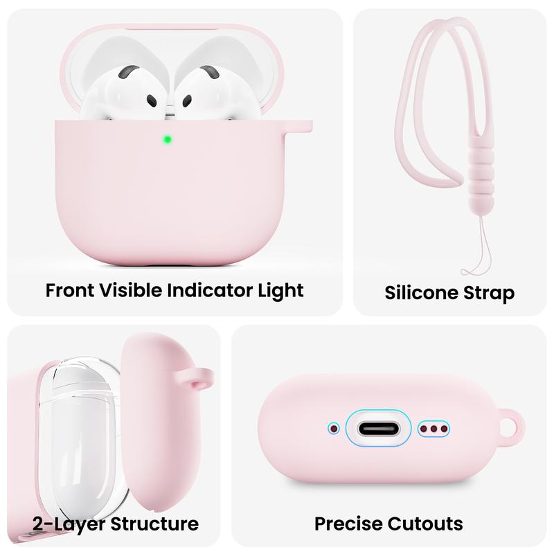 ORNARTO for AirPods 4th Generation Case , Compatible with AirPods Case 4th Generation (2024),Energetic Colors Protective  Soft Skin  Silicone Case