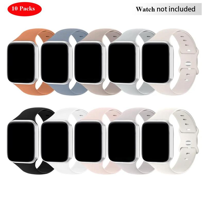 Silicone Watch Bands Suitable For Apple Watch (Band Only), Butterfly Buckle Solid Color Watch Band For Men & Women, Replacement Watchband For iWatch