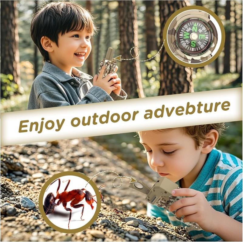 Toys for 3-12 Year Old Boys Girls,Walkie Talkies for Kids with 5 Colourful Channels,Compass Flashlight and Magnifying Glass,3 Miles Range for Outside, Camping, Hiking,for Christmas and Birthday Gifts