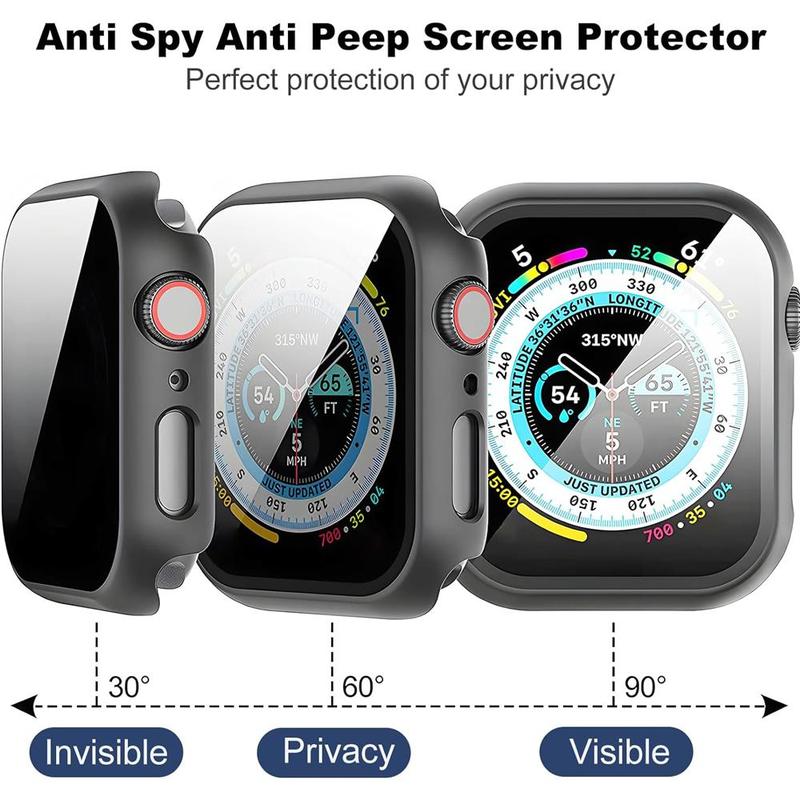 Anti-peep Privacy Watch Screen Cover Protector, Durable Hard PC Watch Screen  Protection Film for Apple Watch Series 9 8 7 6 5 4 SE SE2 Ultra Ultra 2 Device, Summer Essentials